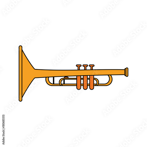 Trumpet music instrument icon vector illustration graphic design