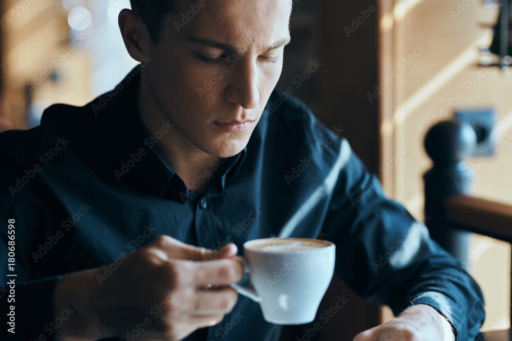 man with coffee man with coffee