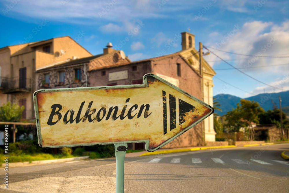 Obraz premium Schild 198 - Balkonien