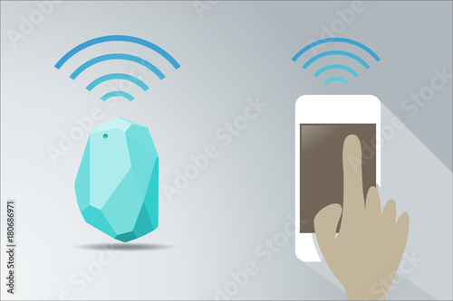 Vector Design beacon device home and office radar connect with smart phone. Use for all situations photo
