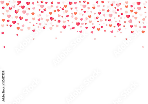 Romantic background of flying hearts. Valentine's Day