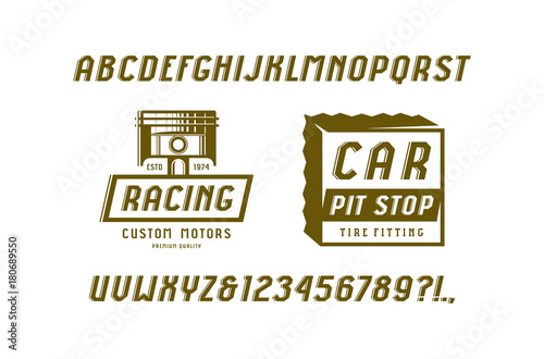 Decorative italic sans serif font in the sport style