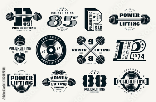Powerlifting emblems and badges