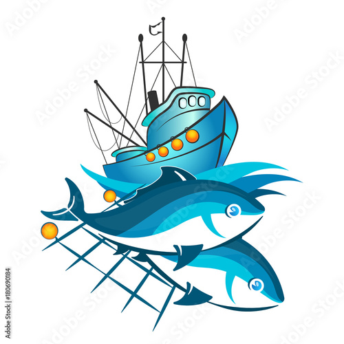 Fishing vessel and fish in networks