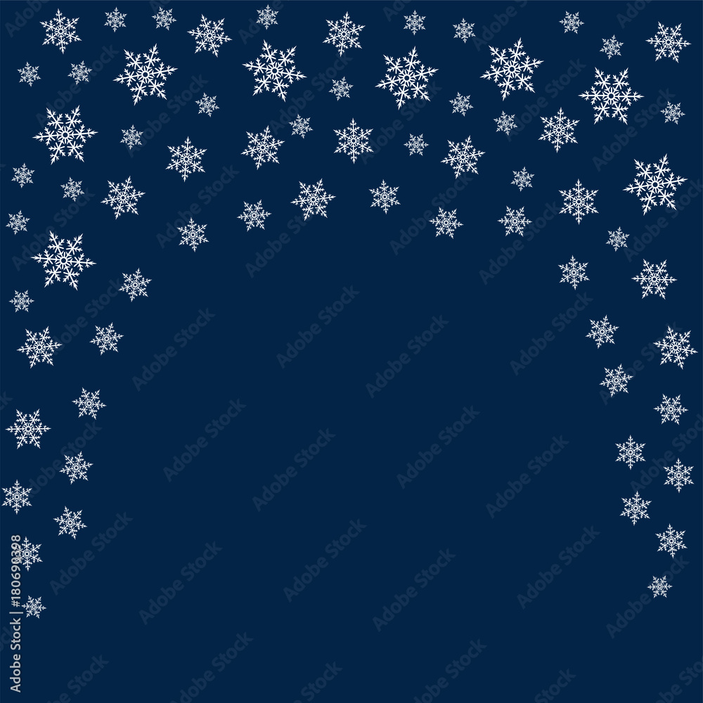 frame of snowflakes. Christmas background. To design posters, postcards, greeting, invitation for the new year. frame of snowflakes. Christmas background. To design posters, postcards, greeting, invitation for the new year.