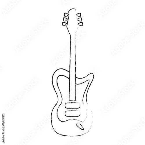 Electric guitar instrument icon vector illustration graphic design
