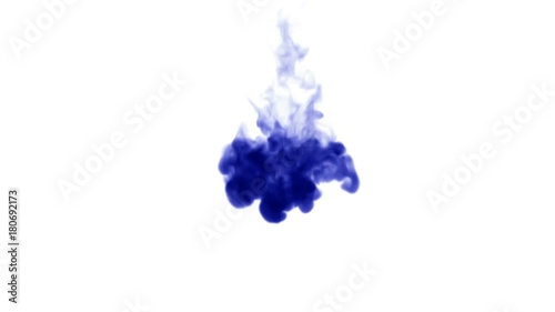 A lot of flows of isolated blue ink injects. Color float in water , shot in slow motion. Use for inky background or backdrop with smoke or ink effects, alpha channel is on use for it luma matte photo