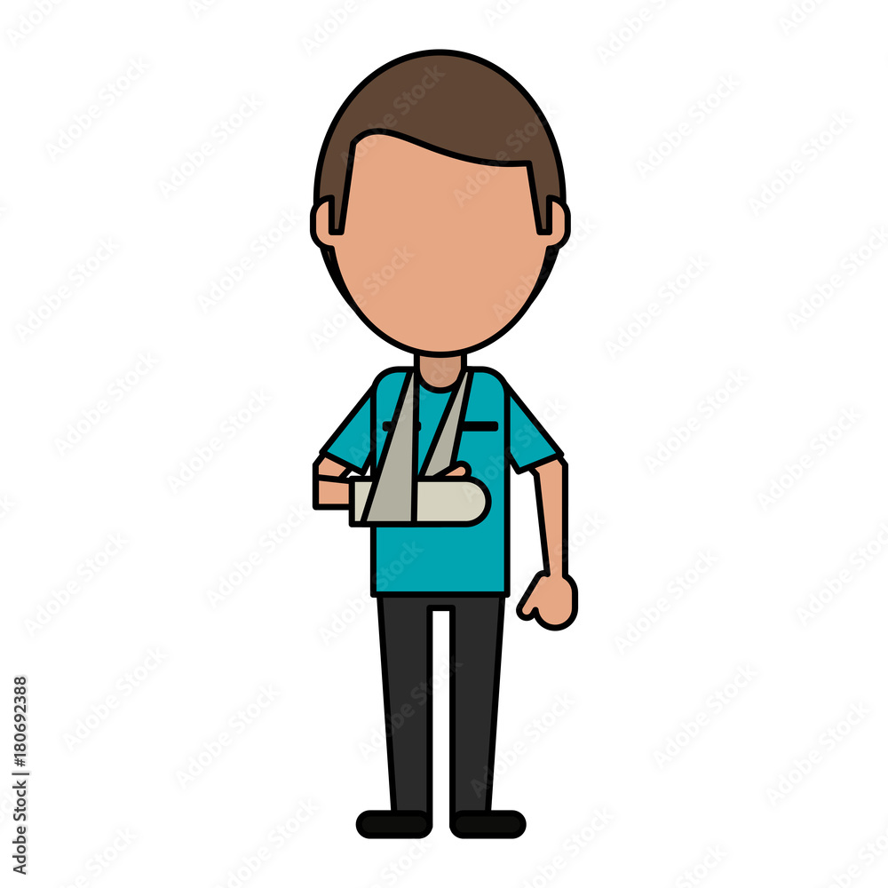 patient with arm Plastered icon vector illustration graphic design
