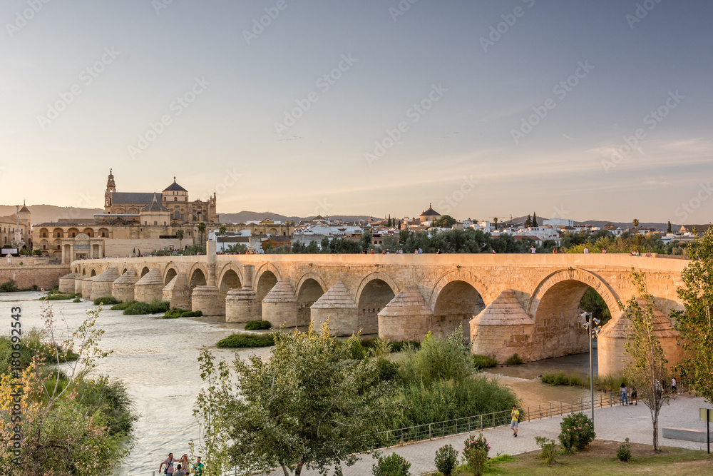 Roman Bridge and Guadalquivir river, Great Mosque, Cordoba, Spain