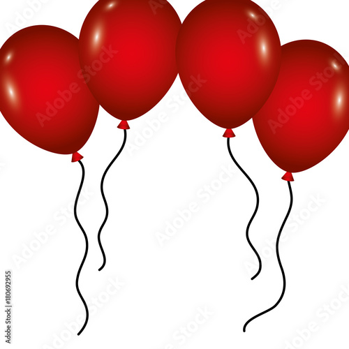 frame with balloons birthday decoration festive vector illustration