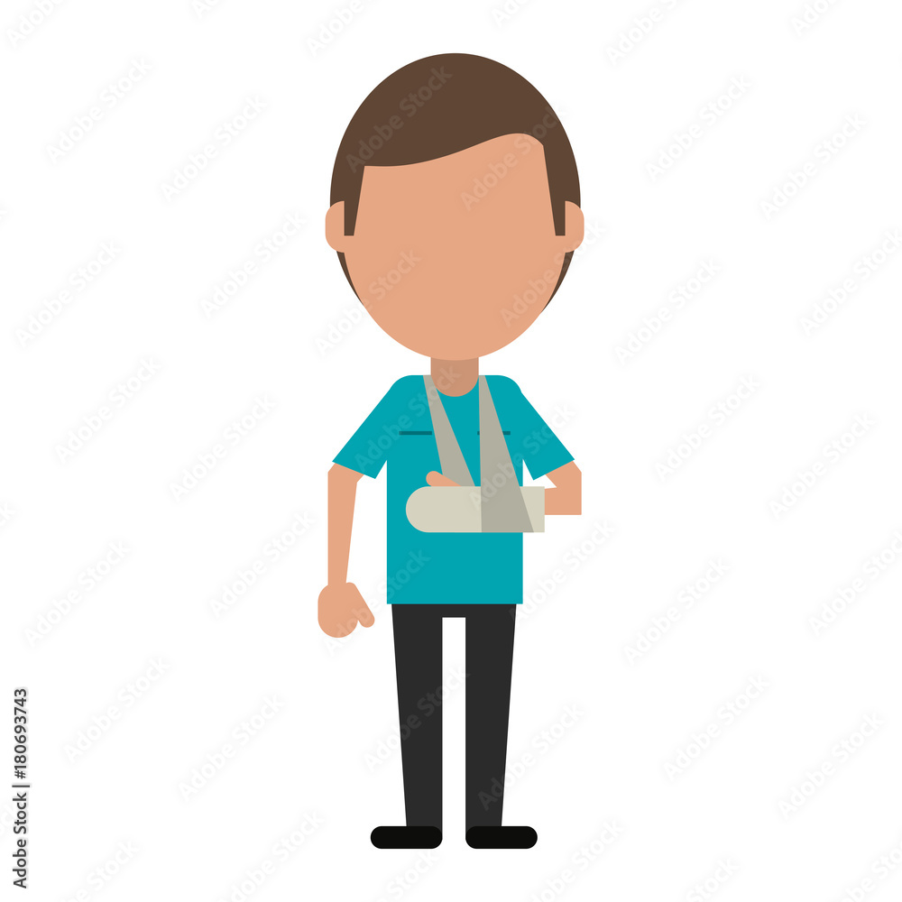 patient with arm Plastered icon vector illustration graphic design