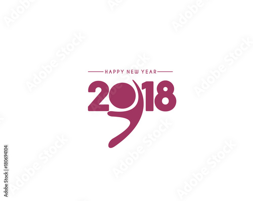 Happy new year 2018 Text Design.