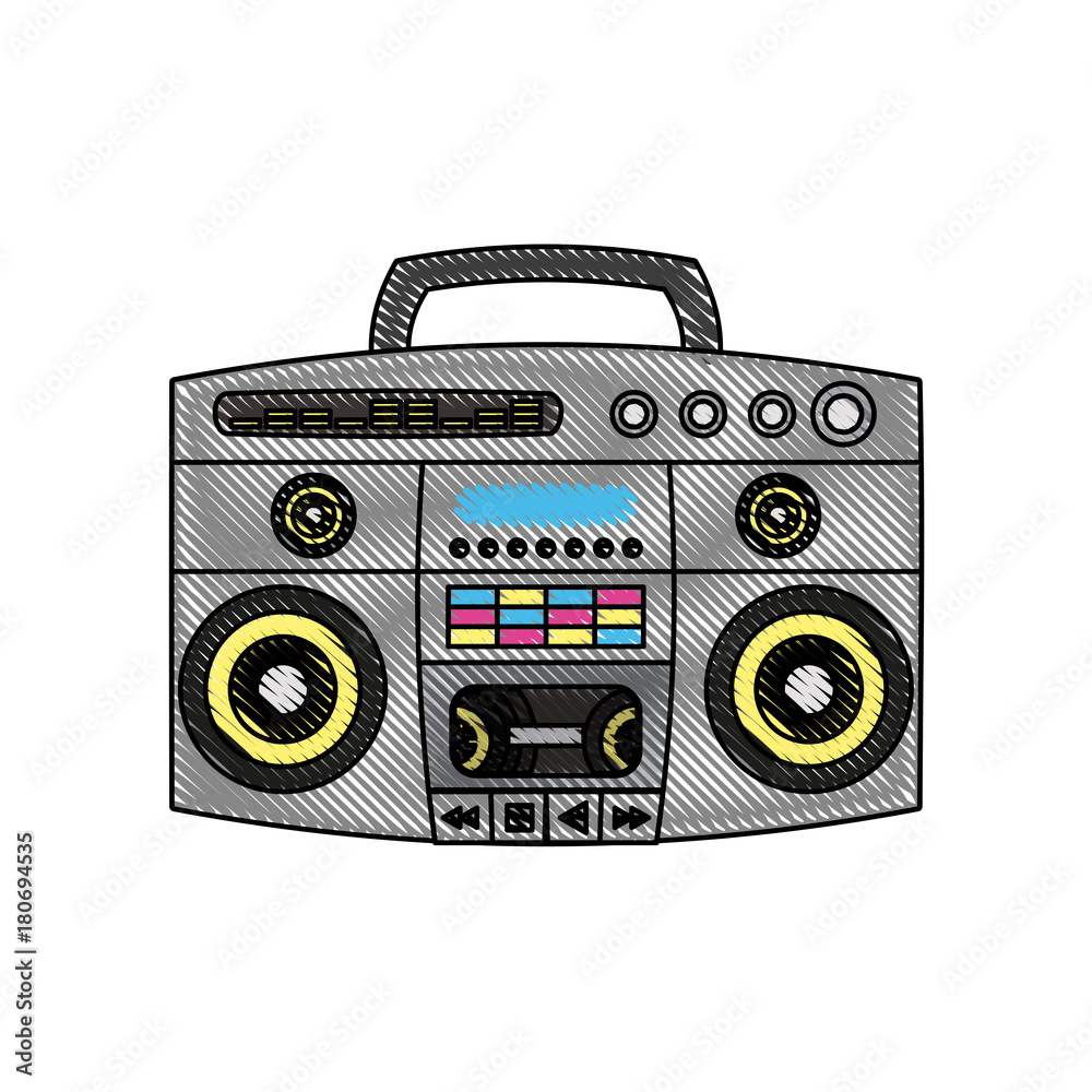 Fototapeta premium 90s radio stereo icon vector illustration graphic design