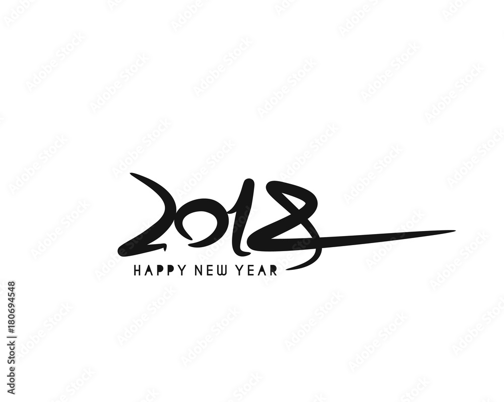 Happy new year 2018 Text Design.