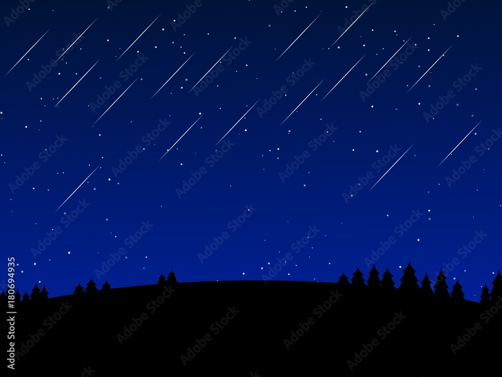 Meteor showes concept on dark blue background Meteor showes concept on dark blue background