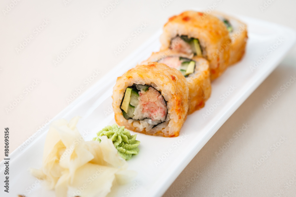 Crab maki with wasabi