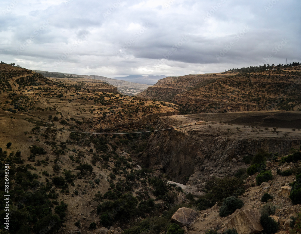 Panorama of mountains and valley at Debub Misraqawi Zone, makale, Tigray , Ethiopia