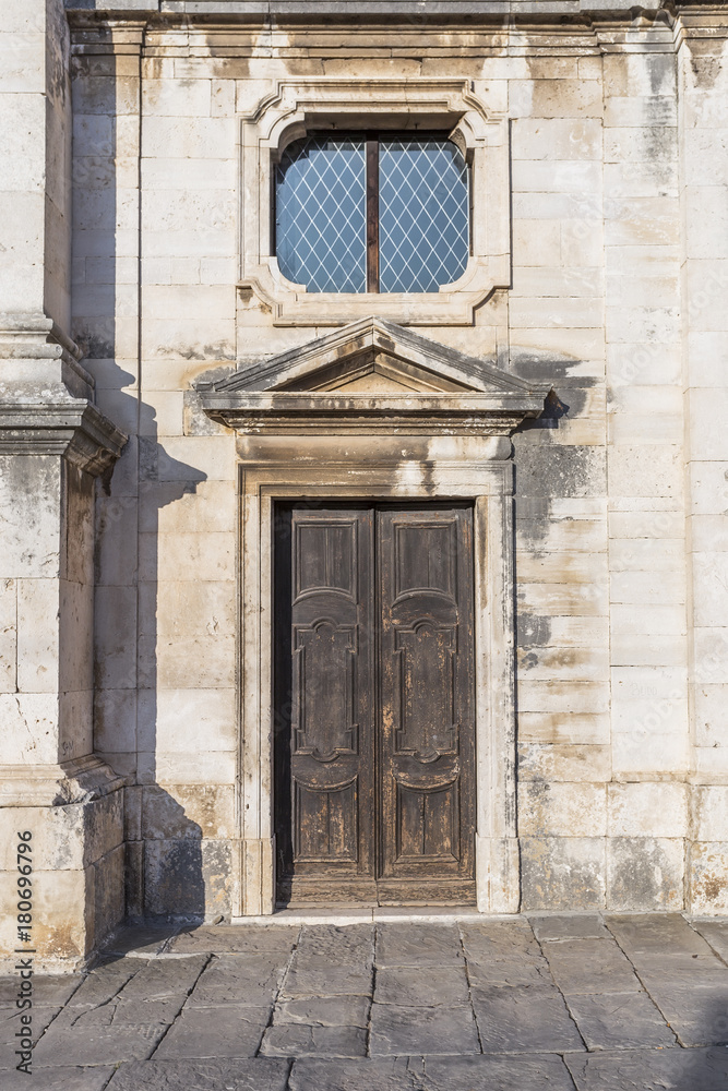 Decorated facade of an old building