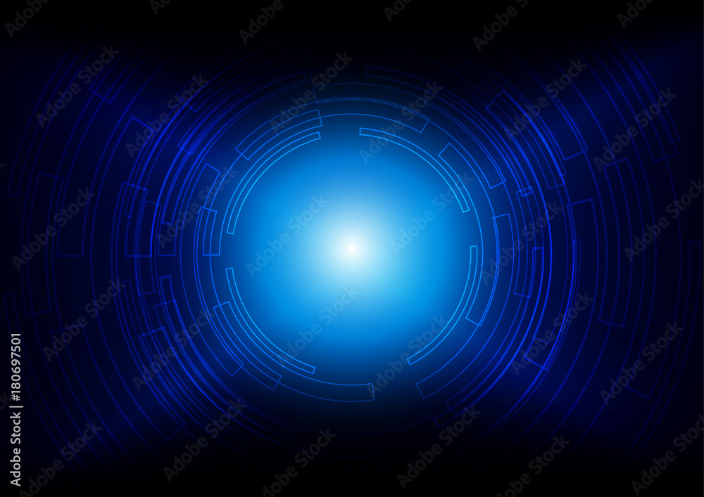 abstract Circle blue  futuristic technology background. illustration vector design