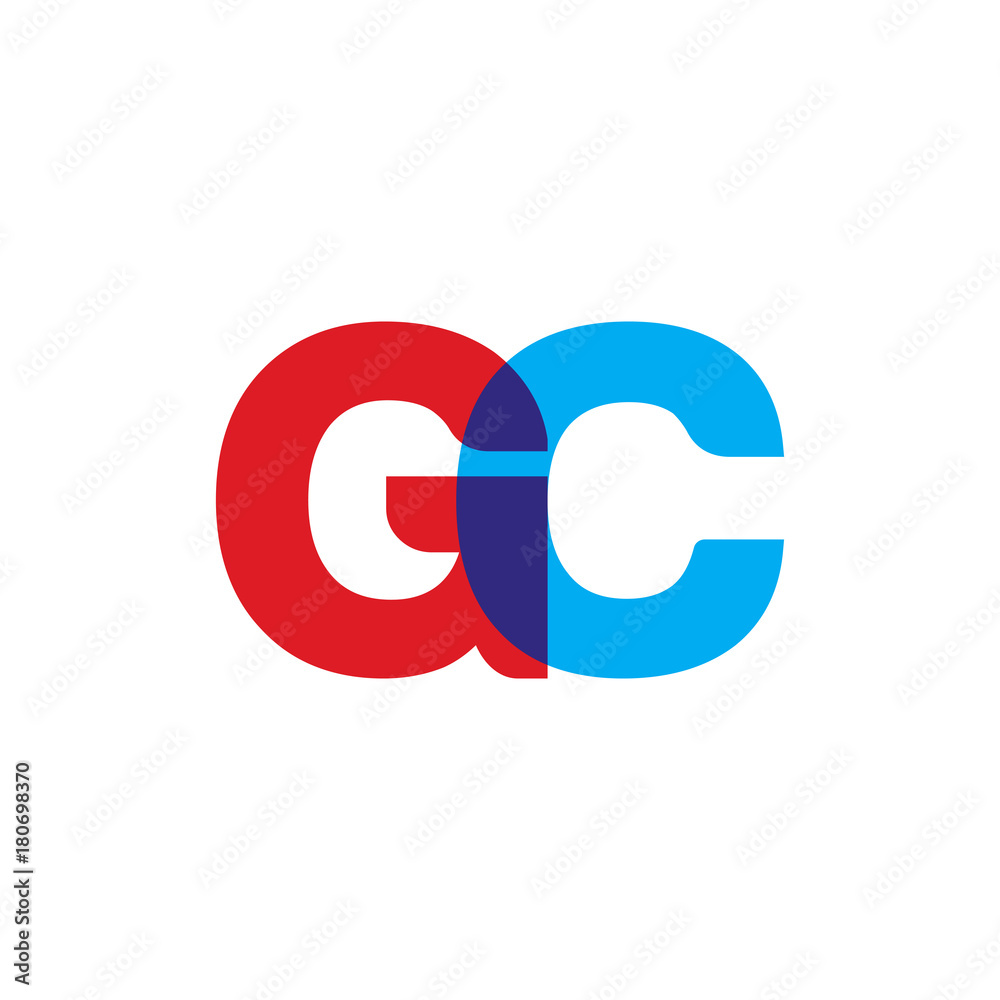 Initial letter GC, overlapping transparent uppercase logo, modern red blue color Initial letter GC, overlapping transparent uppercase logo, modern red blue color