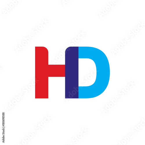Free Download Initial letter HD, overlapping transparent uppercase logo, modern red blue color - GFXLoad