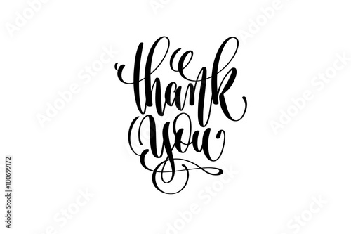 thank you black and white hand lettering positive quote