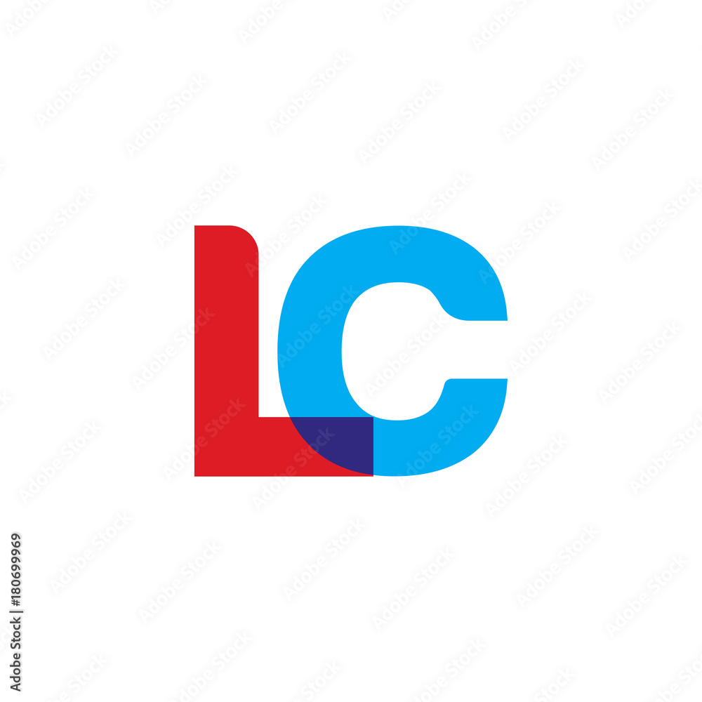 Initial letter LC, overlapping transparent uppercase logo, modern red blue color Initial letter LC, overlapping transparent uppercase logo, modern red blue color