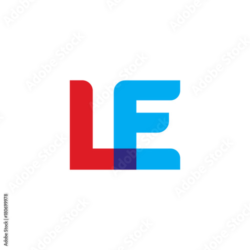 Free Download Initial letter LE, overlapping transparent uppercase logo, modern red blue color - GFXLoad