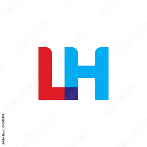 Initial letter LH, overlapping transparent uppercase logo, modern red blue color © ariefpro