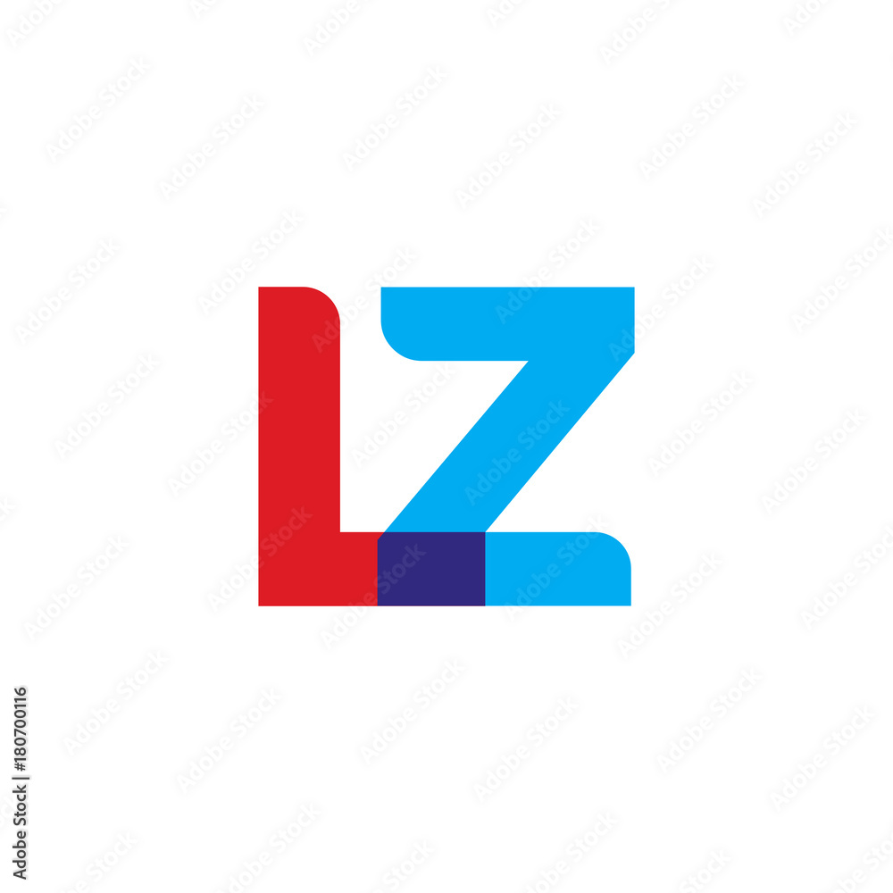 Initial letter LZ, overlapping transparent uppercase logo, modern red blue color Initial letter LZ, overlapping transparent uppercase logo, modern red blue color