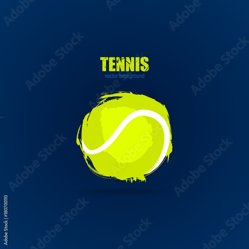 Tennis, abstract ball, design, element for a sports banner, poster, card, print for T-shirts. 