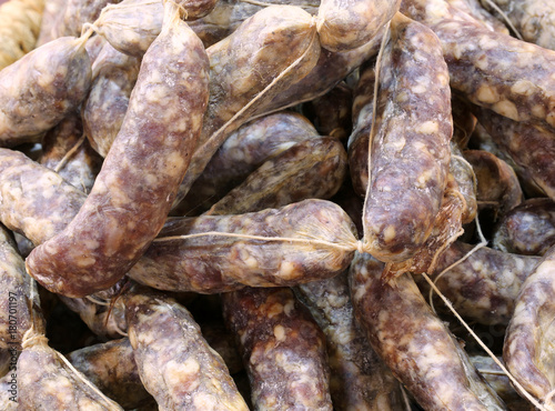many aged sausage from italy