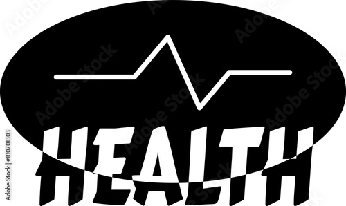 Health with black ellipse and white signal
