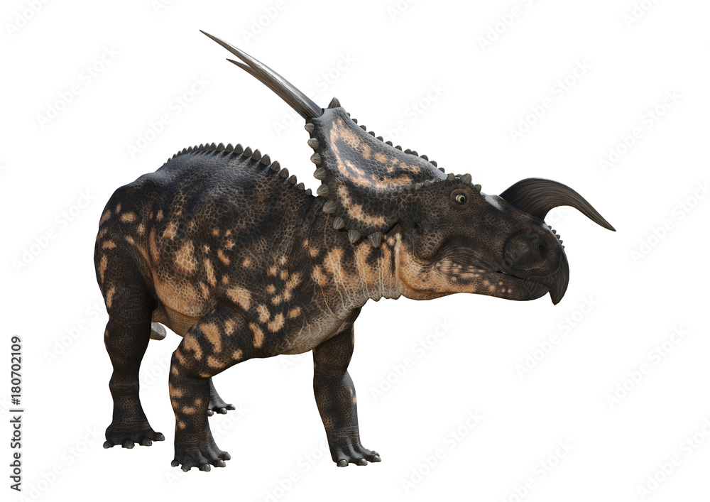 3D Rendering Dinosaur Einiosaurus on White 3D Rendering Dinosaur Einiosaurus on White