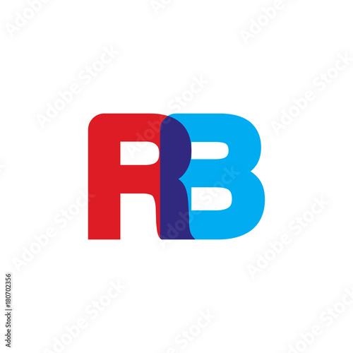 Initial letter RB, overlapping transparent uppercase logo, modern red blue color © ariefpro