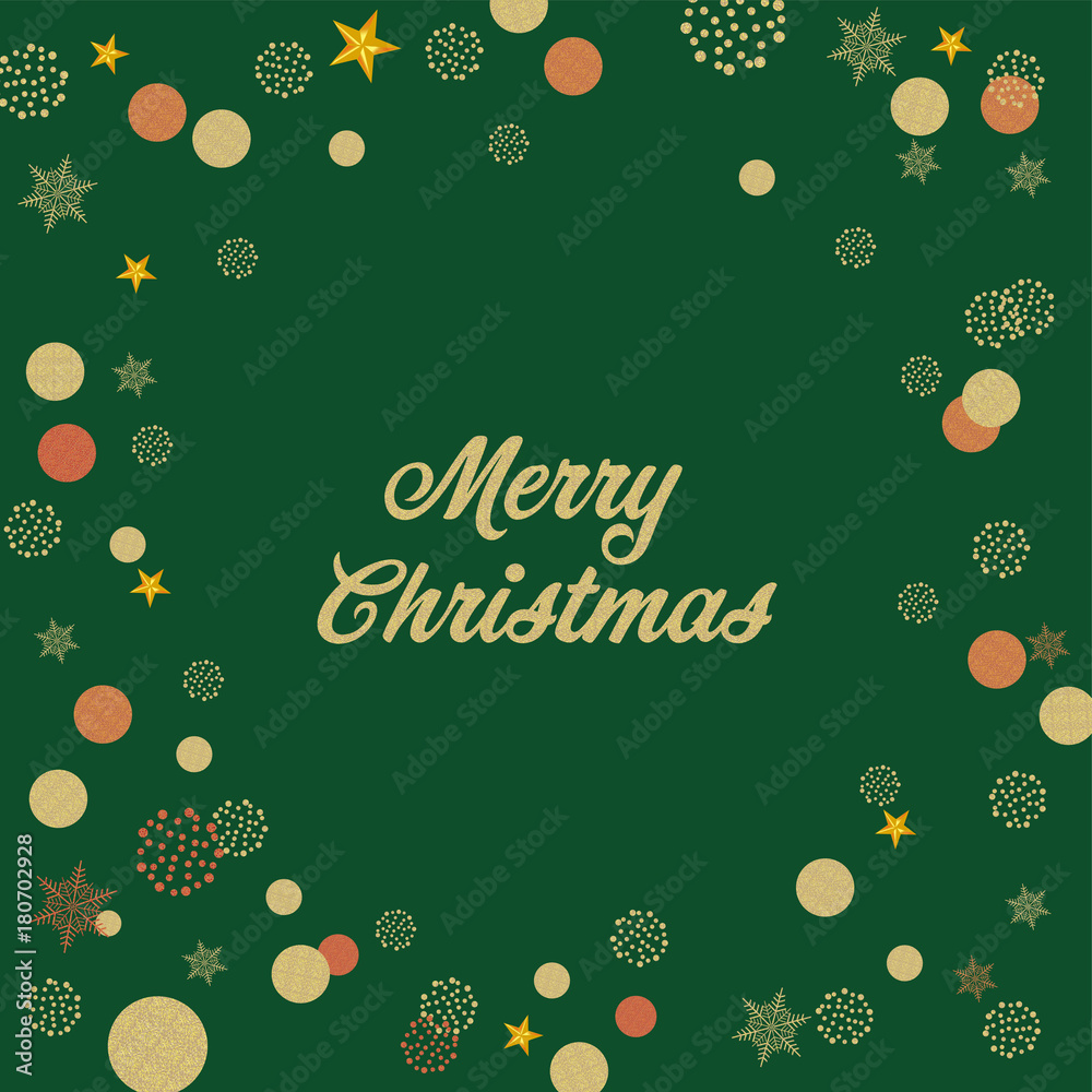 クリスマス向け背景画像 緑の背景 背景イラスト Merry Xmas ロゴ Stock Vector Adobe Stock