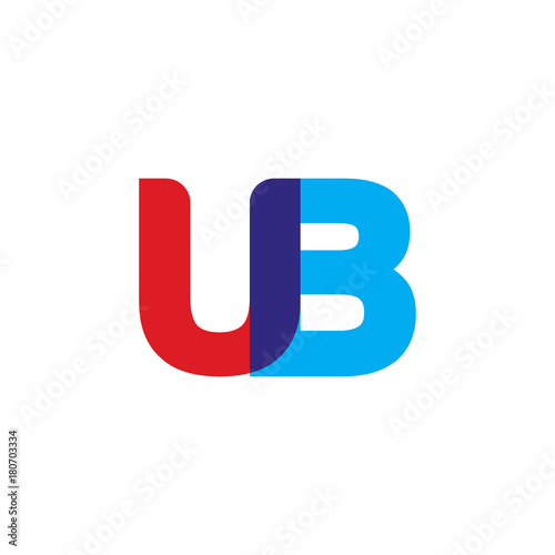 Free Download Initial letter UB, overlapping transparent uppercase logo, modern red blue color - GFXLoad