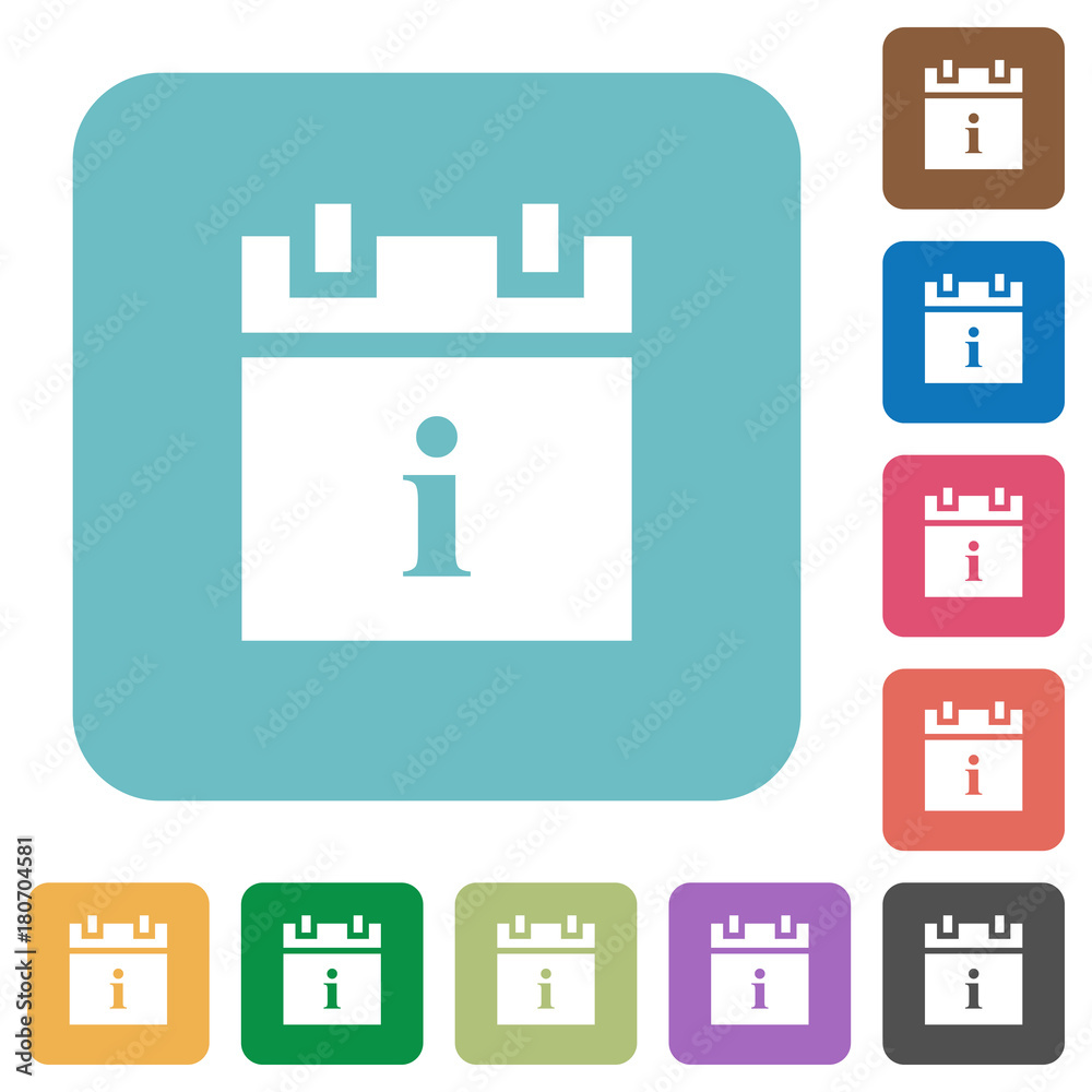 Schedule info rounded square flat icons Schedule info rounded square flat icons