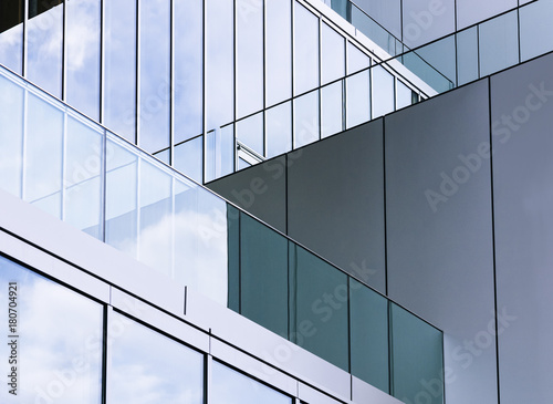 Architecture detail Glass wall Modern building exterior Abstract background