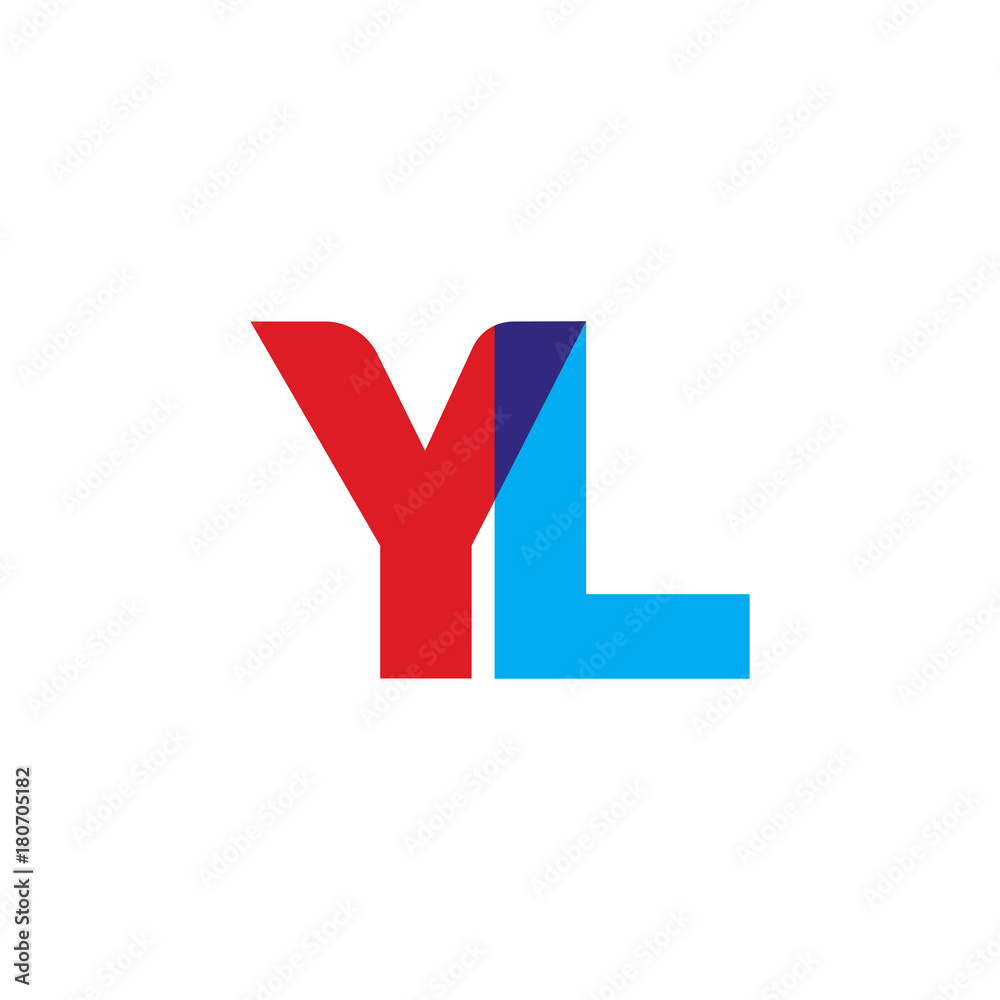 Initial letter YL, overlapping transparent uppercase logo, modern red blue color Initial letter YL, overlapping transparent uppercase logo, modern red blue color