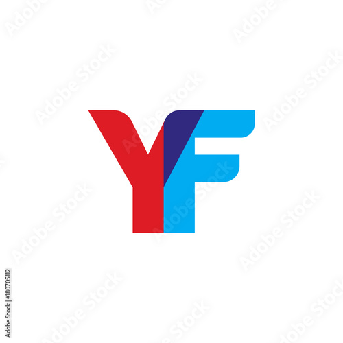 Initial letter YF, overlapping transparent uppercase logo, modern red blue color © ariefpro