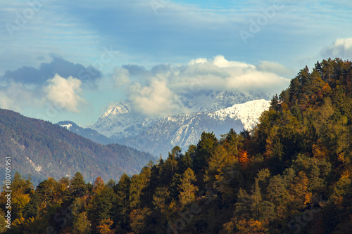 Autumn landscape at lake Bled, Slovenia