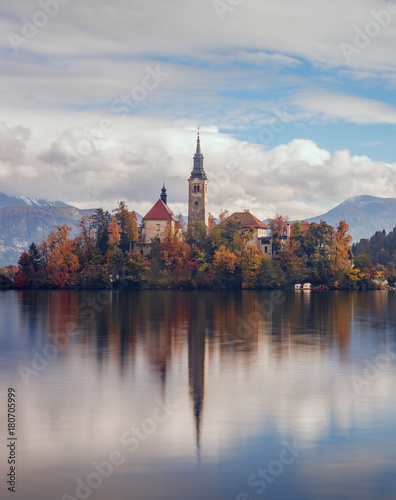 Church on an island on Bled, Slovenia