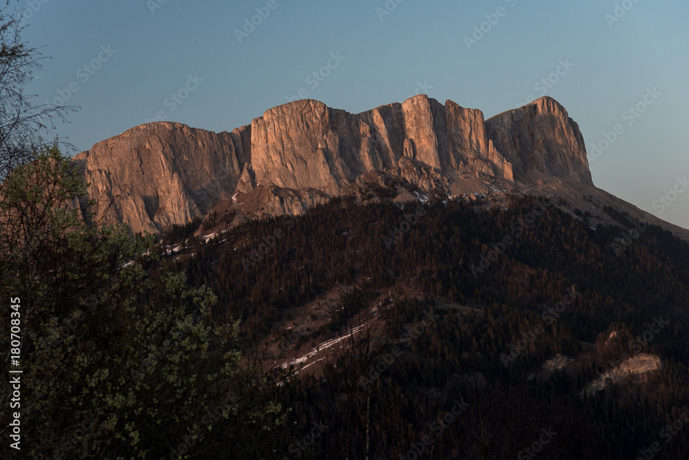 Fototapeta premium The mountain range of the Big Thach natural park. Adygea