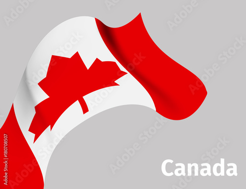 Background with Canada wavy flag photo