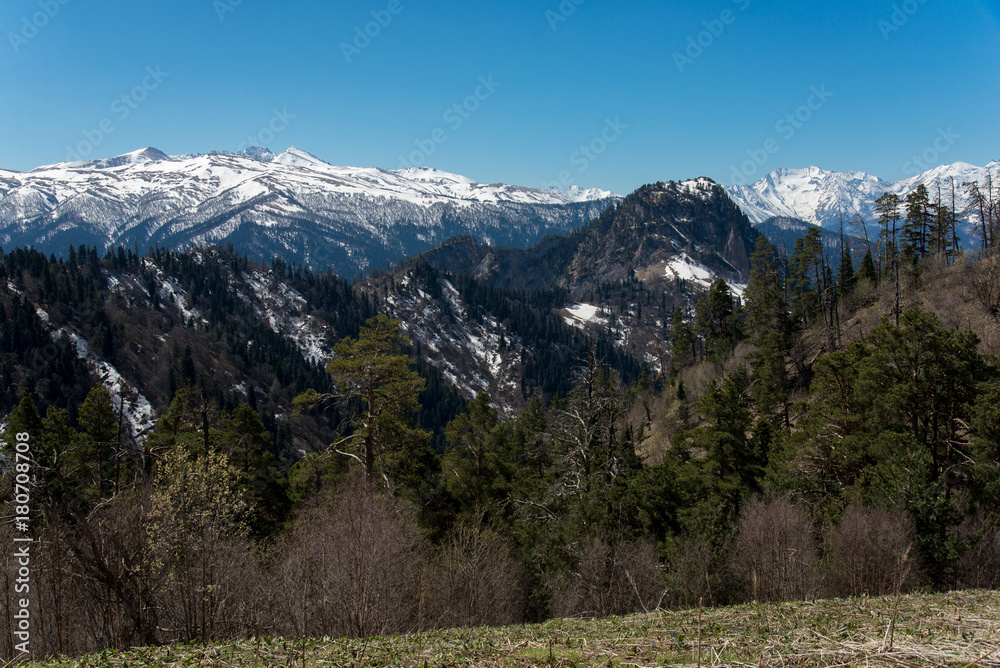 The mountain range of the Big Thach natural park. Adygea The mountain range of the Big Thach natural park. Adygea
