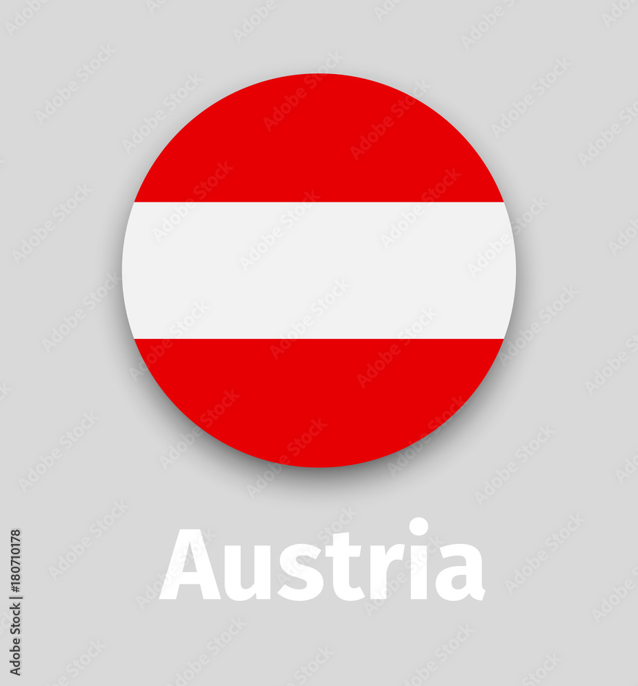 Austria flag, round icon Austria flag, round icon