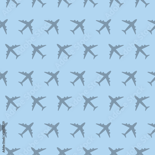 Airplane Commercial Aviation Silhouette Seamless Sign Pattern