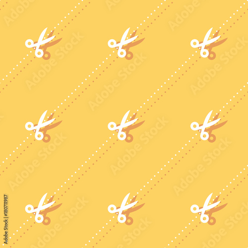 Scissors And Dots Barber Accessory Seamless Pattern