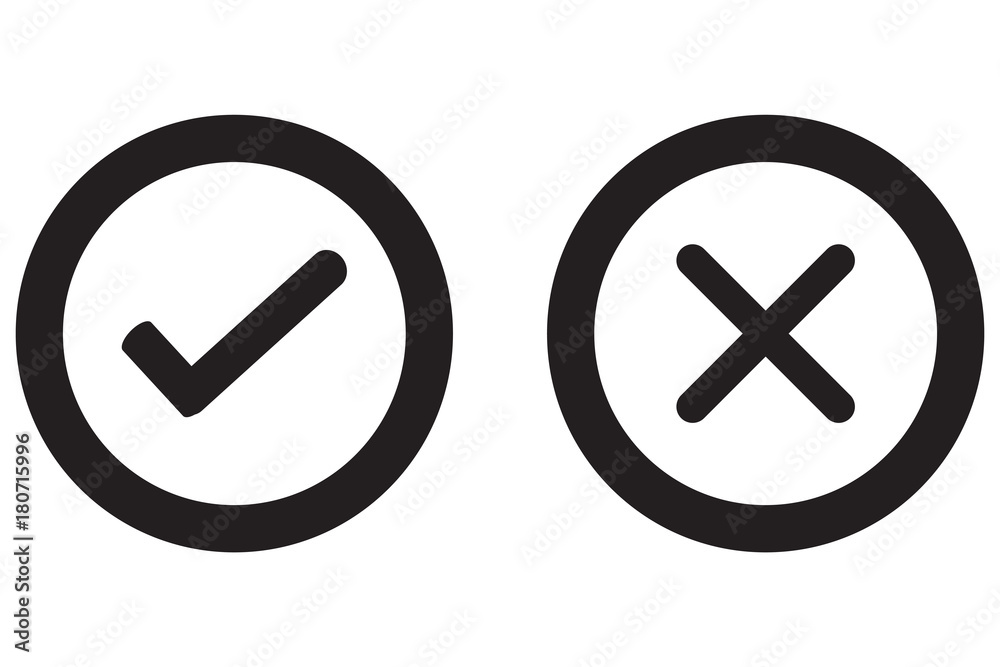 Check Mark Wrong Mark Black Check Mark Wrong Mark Black